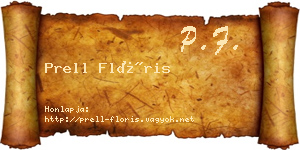 Prell Flóris névjegykártya
